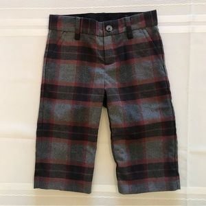 New Janie and Jack Plaid Dress Pants, Gray, Black, Rust Red. Adjustable.